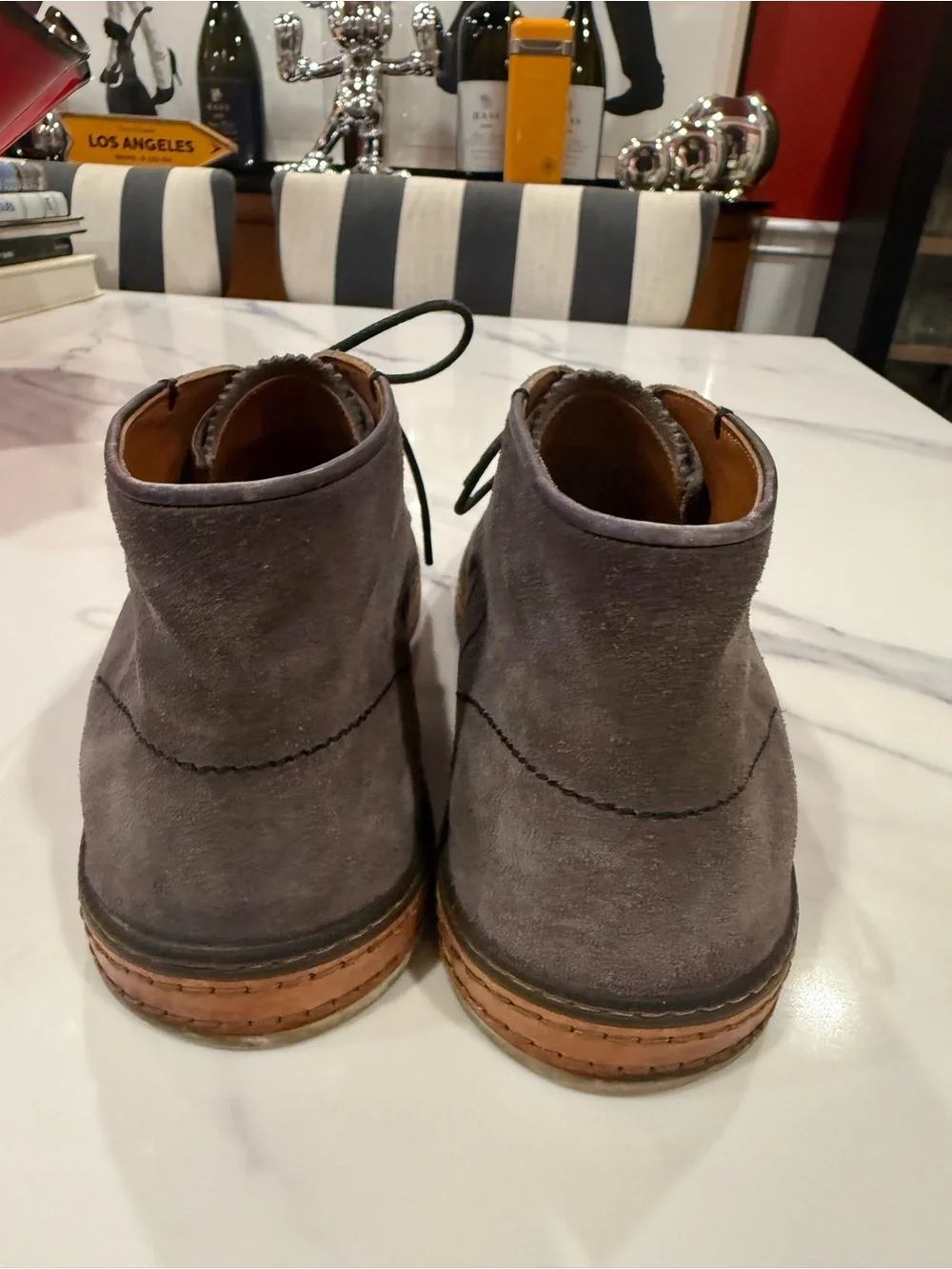 Berluti Paris Men's Suede Chukka Boots in Grey